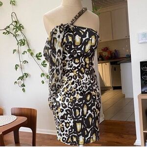Marc Bower Glamit!  Cheetah Cocktail Dress- size 0. Worn once
